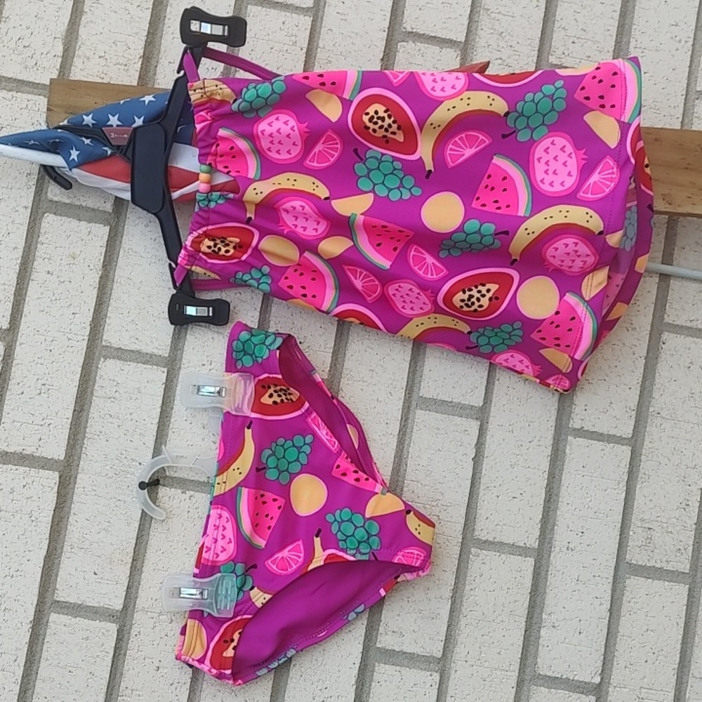 ๐ Swimsuit 2 Piece- Pink and Yellow - Picture 2 of 10